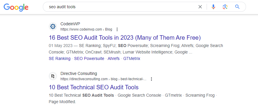 herramientas de auditoría seo serp