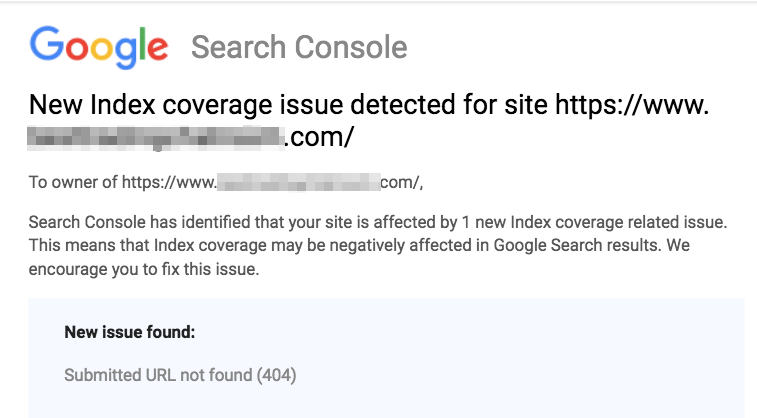 pesan tautan rusak dari google search console